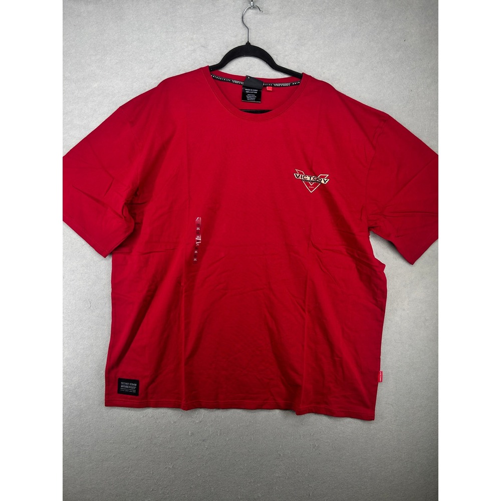 Victory Motorcycles Mens Red Graphic King Tee Skull Back Print 3XL New